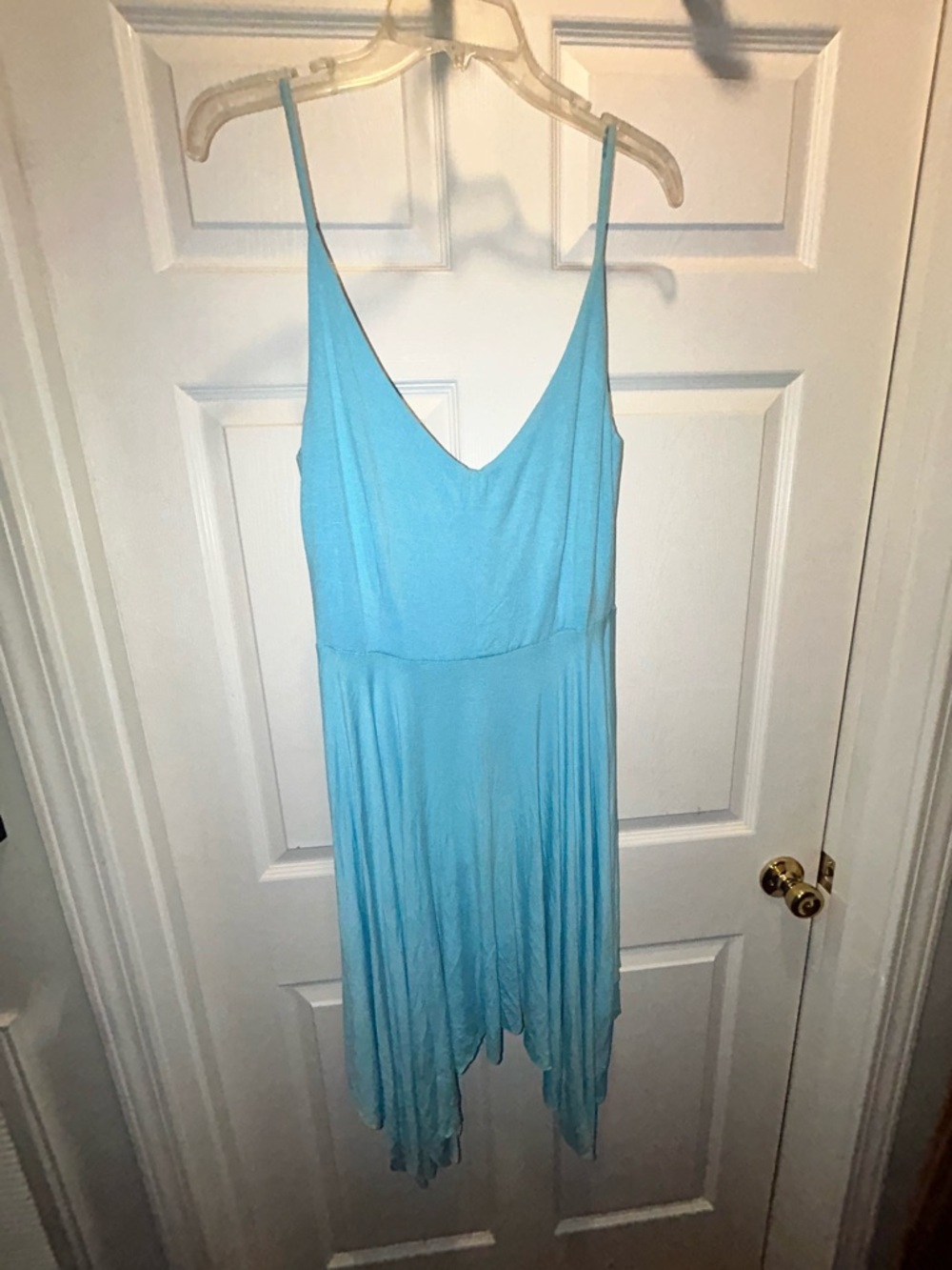 5th & Love Sky Blue Asymmetrical Handkerchief Hem Dress